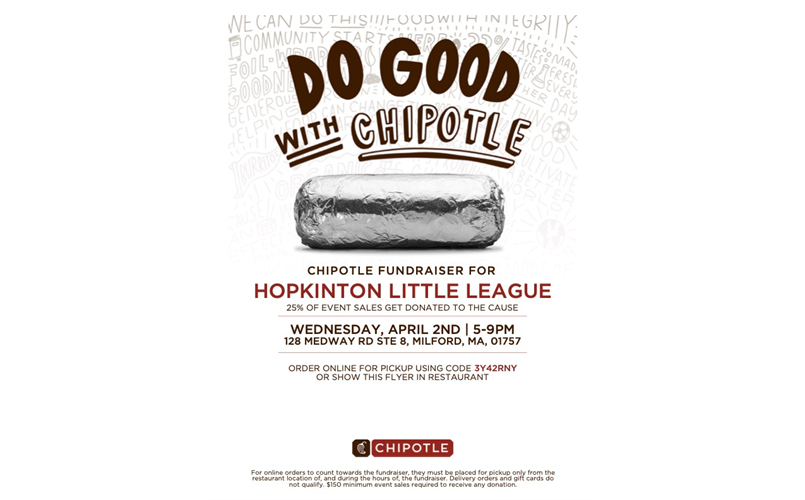 Chipotle Fundraiser for HLL (April 2nd 5-9PM)