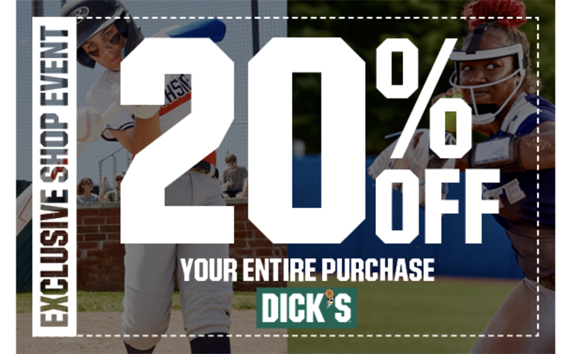 8/22 - 8/25: Dick's 20% Off Coupon